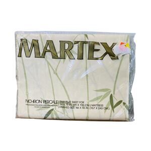 New Vintage 1975 Kumo Martex No Iron Percale Twin Flat Sheet Sealed